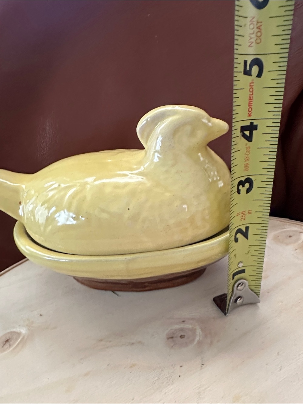 Yellow Nesting Hen Butter Dish 7” long - Picture 9 of 10